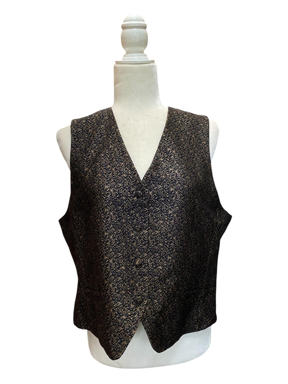 Rena Rowan For Saville Womens Vintage Vest Brown Gold 90s layered look